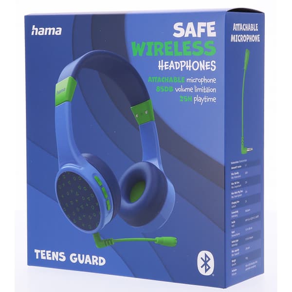 HAMA Høretelefoner On-Ear Teens Guard Trådløse 85dB Blå