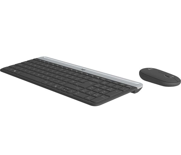 Logitech Slim Wireless Combo MK470 - Tastatur og mus sæt - trådløs - 2,4 GHz - QWERTY - GB - Grafit