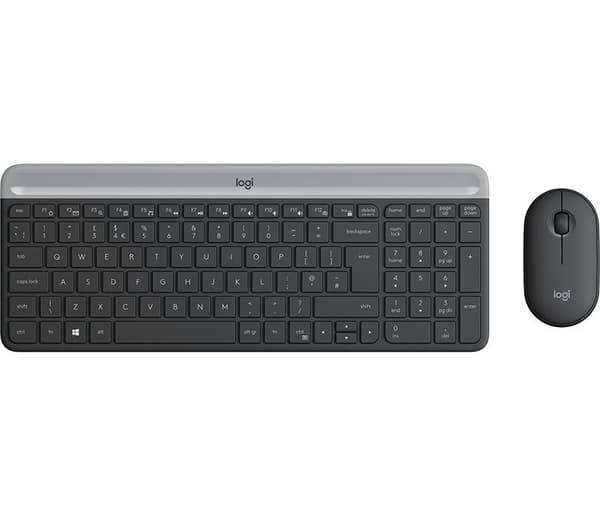 Logitech Slim Wireless Combo MK470 - Näppäimistö ja hiiri - langaton - 2,4 GHz - QWERTY - GB - Grafiitti Grafiitti