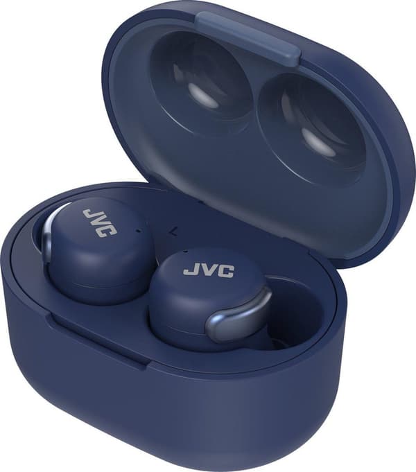 JVC HA-A30T-A - Kompakte, stilfulde ægte trådløse øretelefoner med støjreduktion - blå