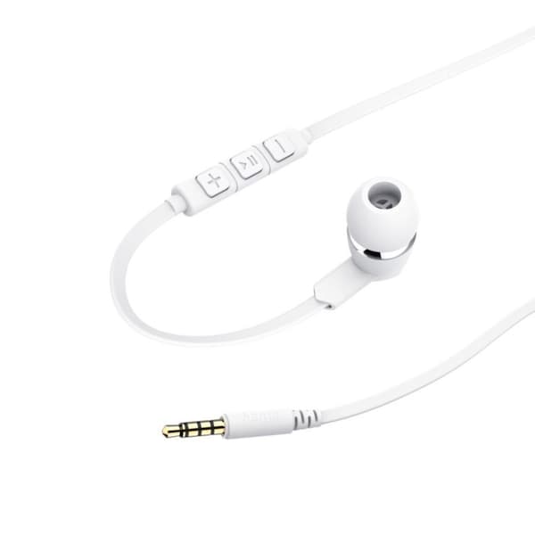 Hama Öronproppar Joy In-ear Mikrofon Flat Kabel Vit