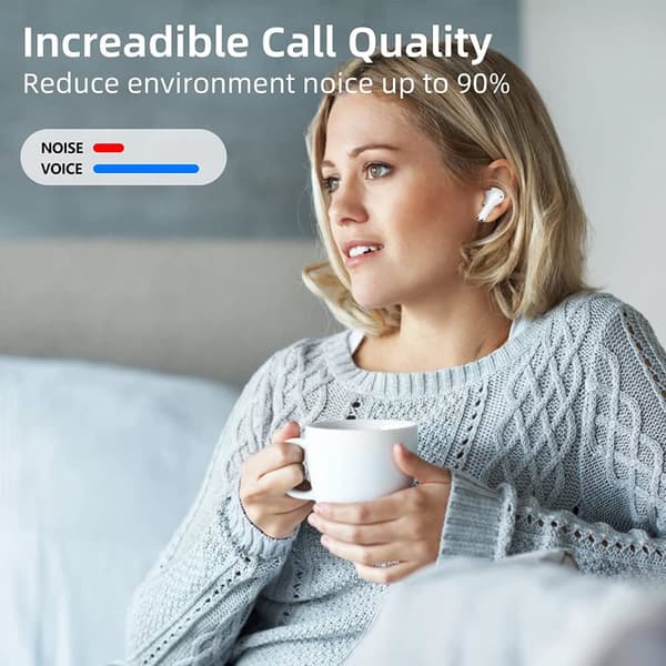 Trådlösa Hörlurar Vita Bluetooth 5.3 NZKEEYZI