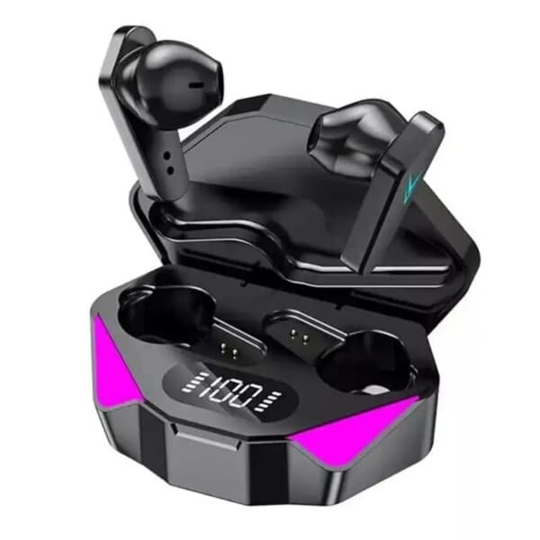 Trådløs RGB Gaming TWS Bluetooth Stereo In-Ear-hodetelefoner USB-C Black