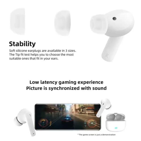 Helt Trådlösa Pro TWS Bluetooth Stereo In-Ear Hörlurar USB-C Vit