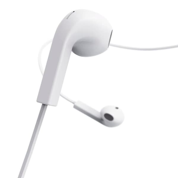 Hama Öronproppar Advance Earbuds Mikrofon Flat Kabel Vit