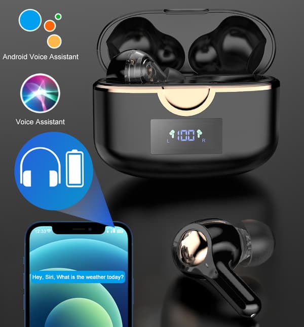 INF Øreplugger, trådløse Bluetooth 5.0 Double Dynamic