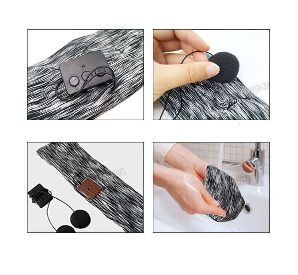 Sleep Headband - ASMR Headphones Black Patterned