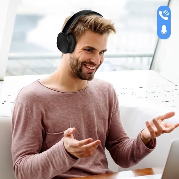 Trådlösa Bluetooth-hörlurar Borstad effekt Autonomi 20 timmar XO Svart
