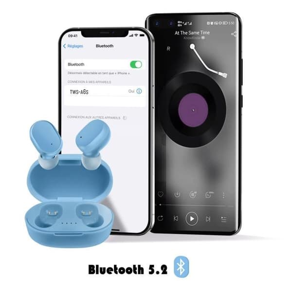 Bluetooth-hörlurar - AVIZAR - Modell 5.2 - Batteritid 12 timmar - Klart ljud - Laddningsfodral