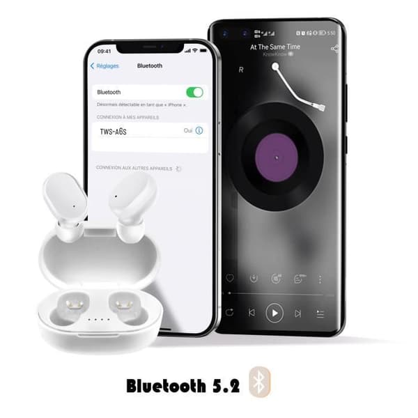 Bluetooth-hörlurar - AVIZAR - In-ear-modell - Batteritid 12 timmar - Klart ljud - Räckvidd 10m