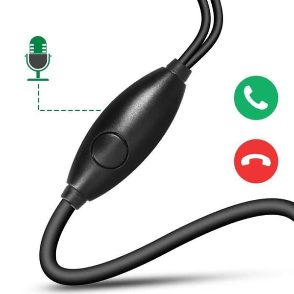 Trådbundna hörlurar - DORO - 3,5 mm-uttag - Svart - Hands-Free Kit - Integrerad mikrofon