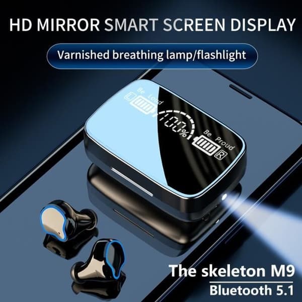 Bluetooth 5.1 TWS trådlösa hörlurar, True Sports Gaming Headset, 9D stereohörlurar med mikrofon för Iphone, [53A0589]