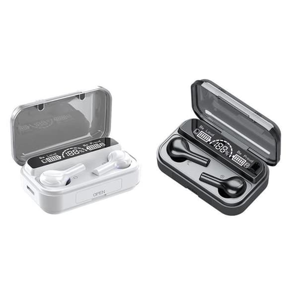 Trådlösa hörlurar 5.0 hörlurar 9D True Wireless Sports Stereo Vattentät, Vit