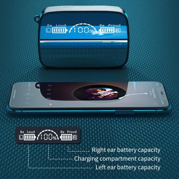 Nya [7220600] 3500mAh trådlösa Bluetooth-hörlurar Vattentäta sporthörlurar Stereoheadset med HD-mikrofoner