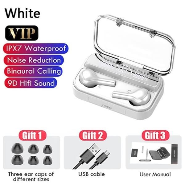 Trådlös Bluetooth 5.0 TWS In-Ear-hörlurar Headset Sportlöpstöd [6E504B7]