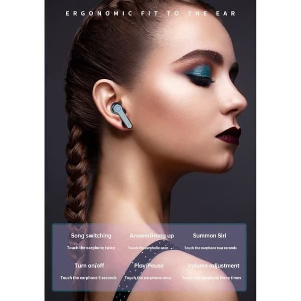 Hot Sale Nya M19 TWS Bluetooth 5.0 trådlösa stereohörlurar Öronsnäckor Vattentäta Headset Headset med fodral [31BC674]