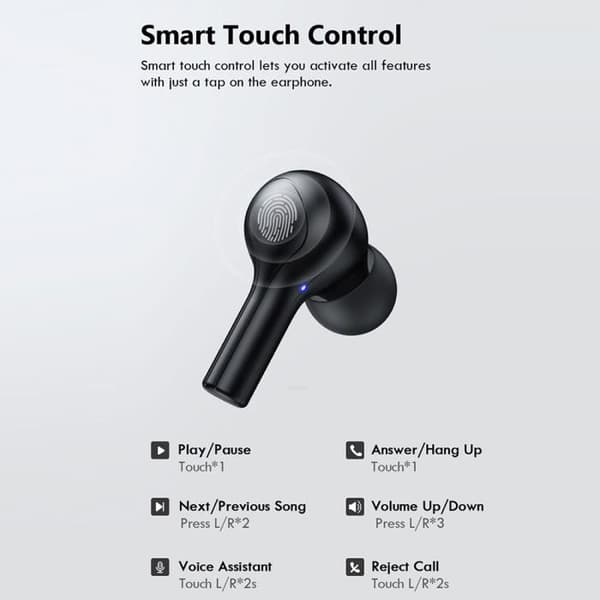 F9-278 TWS hörlurar BT 5.0 trådlösa stereohörlurar med inbyggd mikrofon Touch Control LED digital display VIT