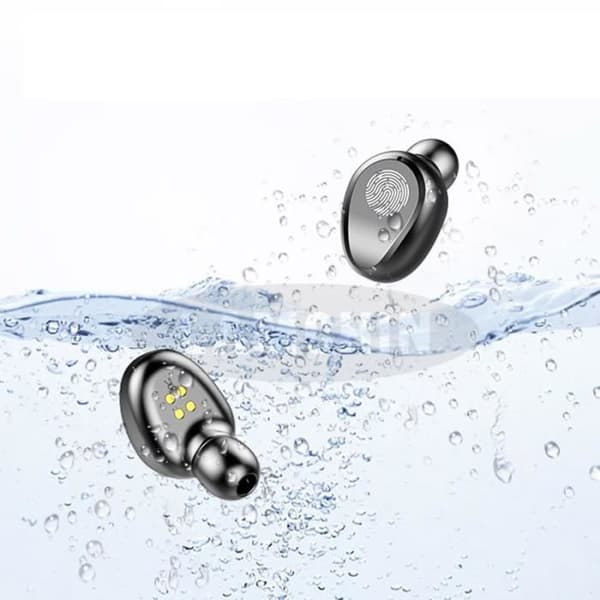 Micro Bluetooth-hörlurar, trådlöst Bluetooth 5.0-headset med laddningsfodral - CVC 8.0 brusreducering - LCD 100%-0
