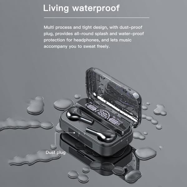 278 BT 5.0 TWS trådlösa hörlurar Halv In-ear Stereo Vattentät Sporthörlurar Laddningsbox Display (Vit)-61