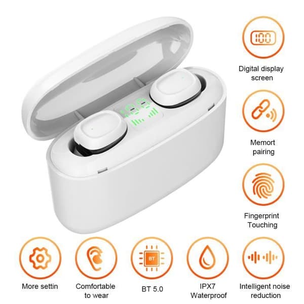 G5S hörlurar BT5.0 True Wireless Stereo Headset IPX7 Vattentätt 9D Ljudkvalitet Sport Headset