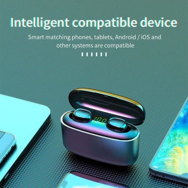 G5S Bluetooth-hörlurar Pekskärmshörlurar 3500mAh trådlösa stereohörlurar Single Ear Charging Box Vit