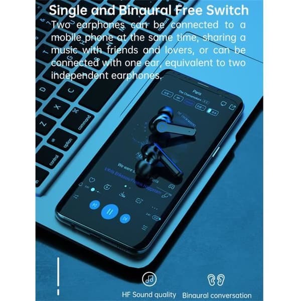 M19Bluetooth 5.1Headset Trådlösa hörsnäckor Minihörlurar Stereoheadset a639