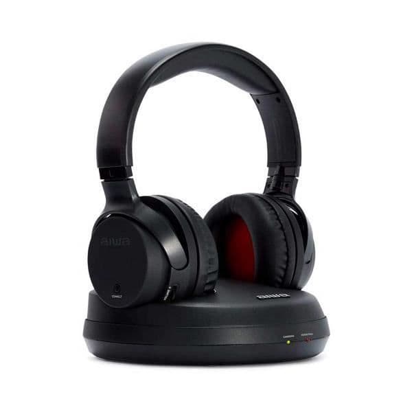 Trådlösa TV-hörlurar - AIWA - WHF-930D - Svart - Stereo RF-sändare - Räckvidd 100 meter