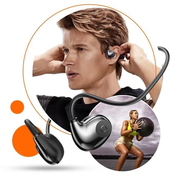 Bone Conduction Hörlurar - LINQ - Multipoint - IPX4 Vattentät - 10h batteritid - Pekskärm