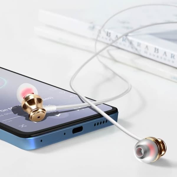 USB-C trådbundna hörlurar - LINQ - In-ear - Integrerad mikrofon - 1,2 m - Vit