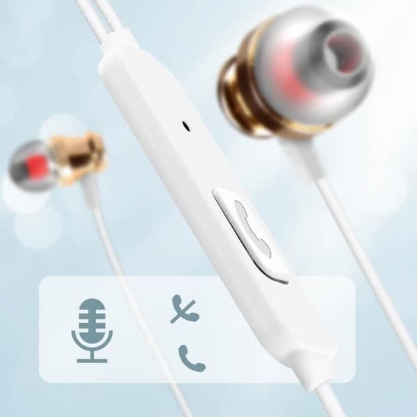 USB-C trådbundna hörlurar - LINQ - In-ear - Integrerad mikrofon - 1,2 m - Vit