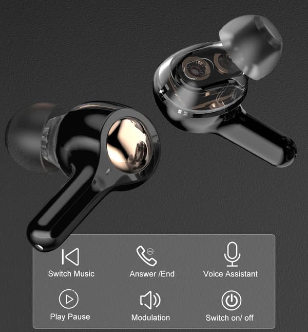 INF Trådlösa Bluetooth 5.0 Hörlurar med dubbla dynamiska högtalare