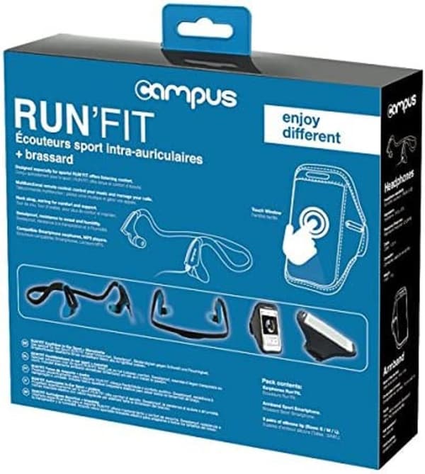 Campus RUNFIT hörlurar svart och blå
