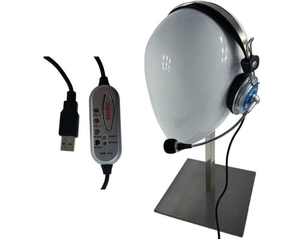Ecolle - Trådbundet stereo USB-headset för callcenter