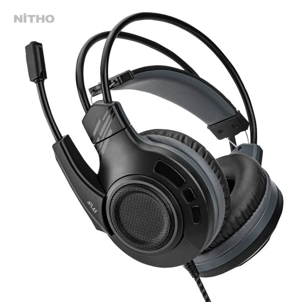 Nitho - Atlas 7.1 trådbundet stereo-headset för spel i svart för PC, PS4/PS5, Xbox One, Xbox Series S|X, Nintendo Switch