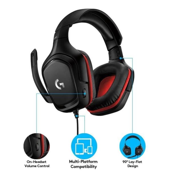 LOGITECH G - Wired Gaming Headset G332 konstläder - Svart- USED