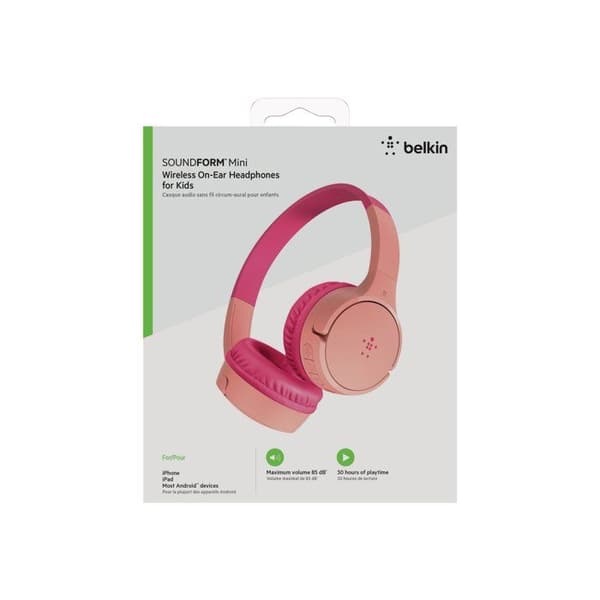 Hörlurar - Belkin - Soundform Mini - Trådad - Jack 3,5mm - Över-örat - Rosa