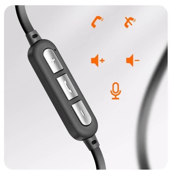 Bluetooth-hörlurar - LINQ - Nackband - Svart - Räckvidd 40m - Sweatbeständig