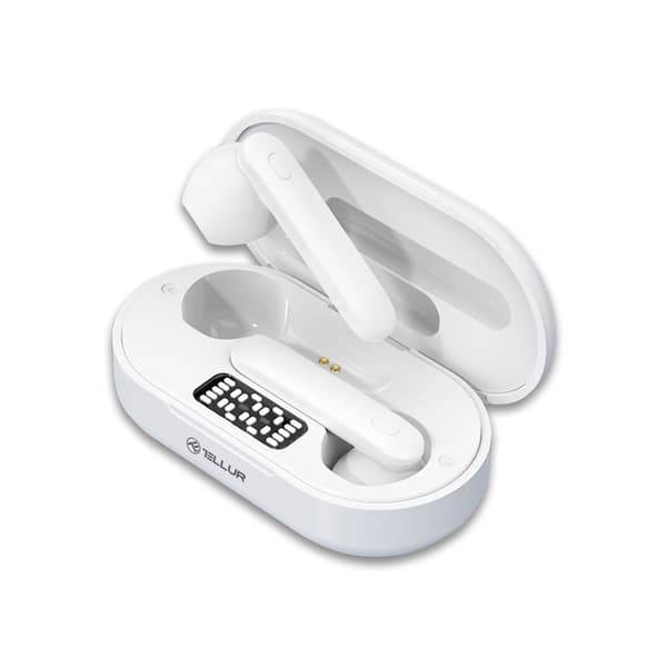 Casti Bluetooth Tellur Flip TWS, alb