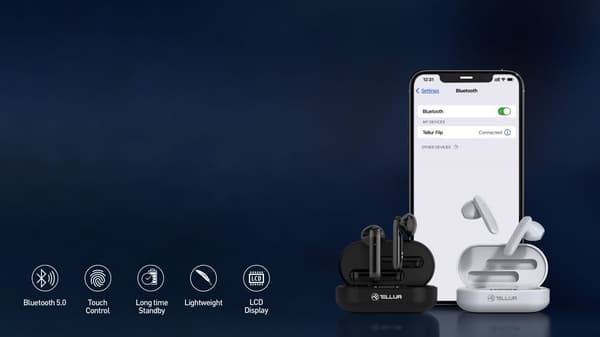 Casti Bluetooth Tellur Flip TWS, alb