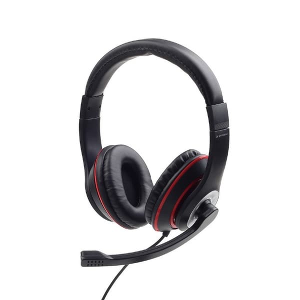 Gembird MHS-03-BKRD hörlurar/headset Kabelanslutet huvudband Gaming Svart, Röd