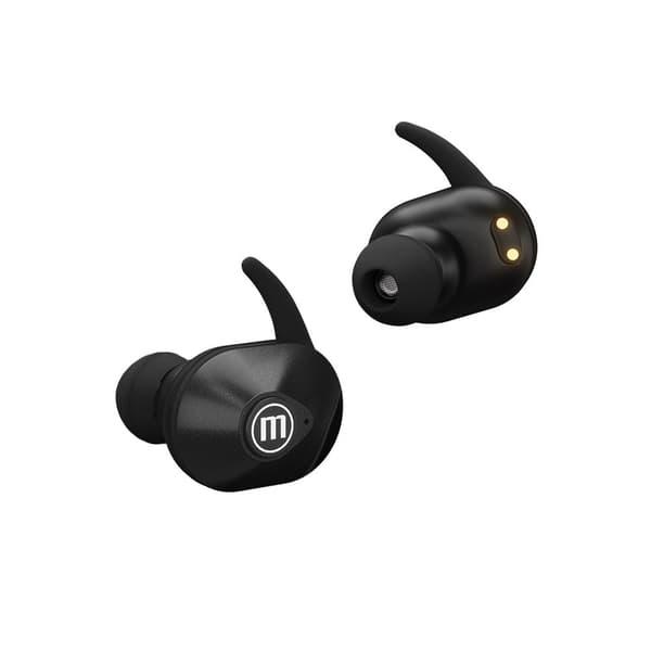 MAXELL MINI DUO Trådlösa in-ear hörlurar med laddningsfodral Svart
