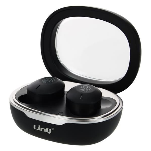 Trådlösa in-ear hörlurar 8H batteritid Svart LinQ laddningsfodral