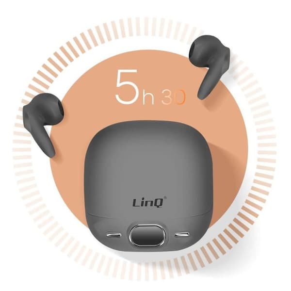 Bluetooth-hörlurar - LinQ - Svart - Handsfree kit - Svettavvisande - 220mAh