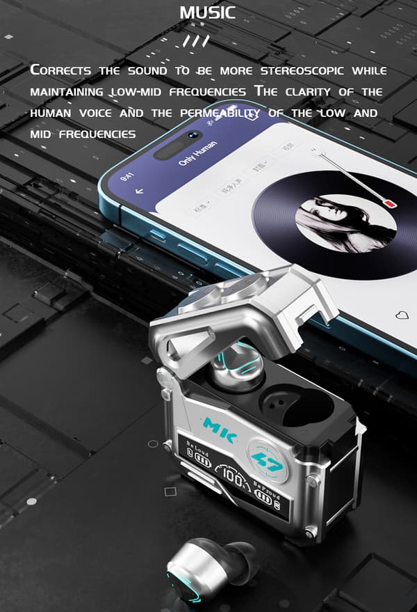 INF Trådløse ørepropper Bluetooth 5.3 berøringskontroller gaming
