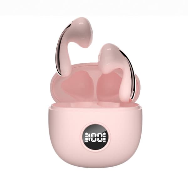 INF Trådlösa in-ear hörlurar med Bluetooth 5.3, brusreducering och laddfodral Rosa