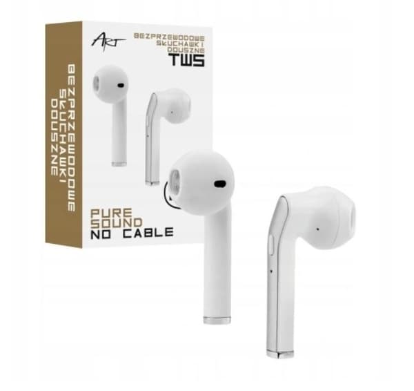 ART AP-TW-B2 trådlösa in-ear hörlurar Bluetooth (SLART AP-TW-B2) Vit, Silver