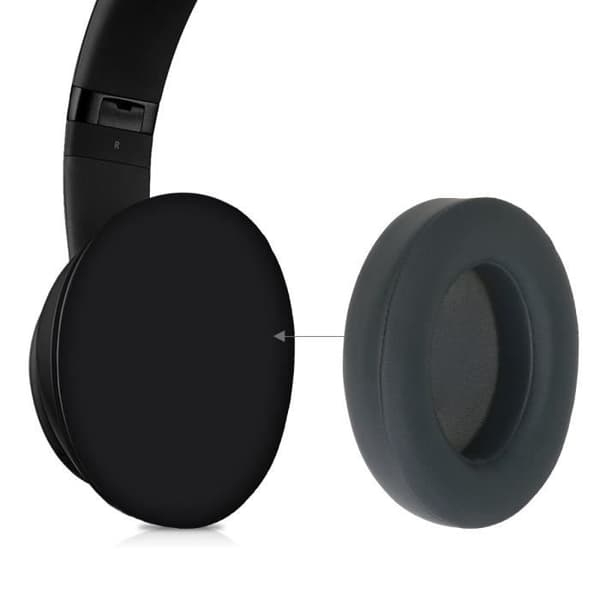kwmobile 2x utbytesöronkuddar kompatibla med Beats Studio 2/3 Wireless - Skumkuddar för hörlurar - Titanium