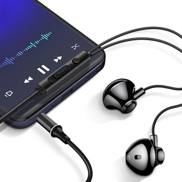 In-ear hörlurar - LINQ - Svart - 3,5 mm jack - Handsfree-kit - Flätad nylon