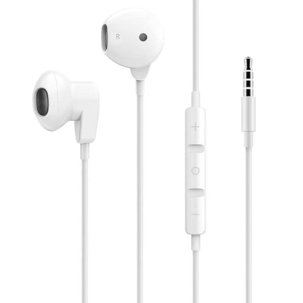 Trådbundna hörlurar - LINQ - 3,5 mm-uttag - Integrerad mikrofon - Hands-Free Kit - Vit