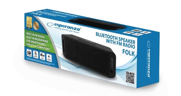 Esperanza FOLK kannettava stereokaiutin, musta 6 W